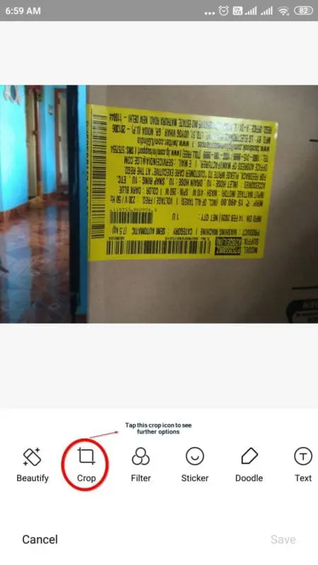 How to Rotate Image in Redmi Note 4 and 5 - 3 Simple Steps 2 crop icon redmi phone