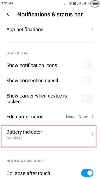 Xiaomi Redmi Note 4 - How to Change Batter Indicator to Percentage and Graphical 6 graphical battery indicator xiaomi redmi note 4 338x600 1