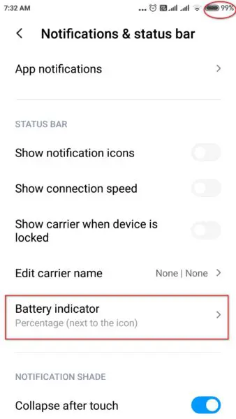 Xiaomi Redmi Note 4 - How to Change Batter Indicator to Percentage and Graphical 4 redmi note 4 battery indicator percentage number icon 338x600 1