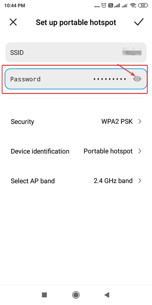 change password hotspot android