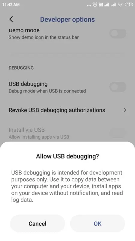 allow usb debugging miui 11