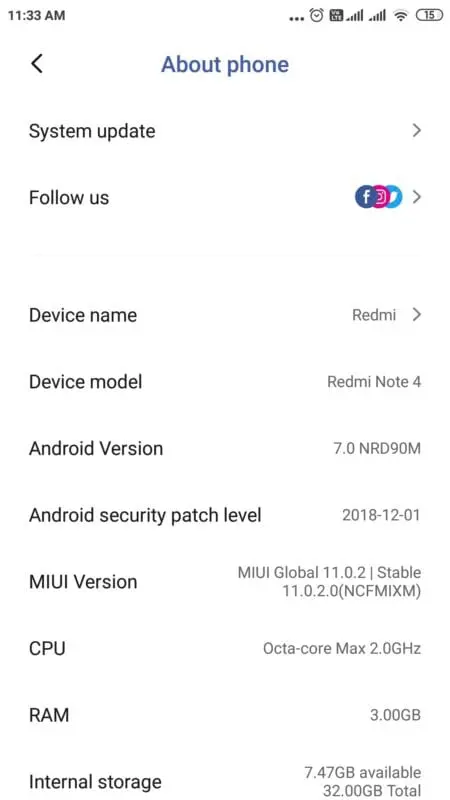 redmi note 4 miui settings