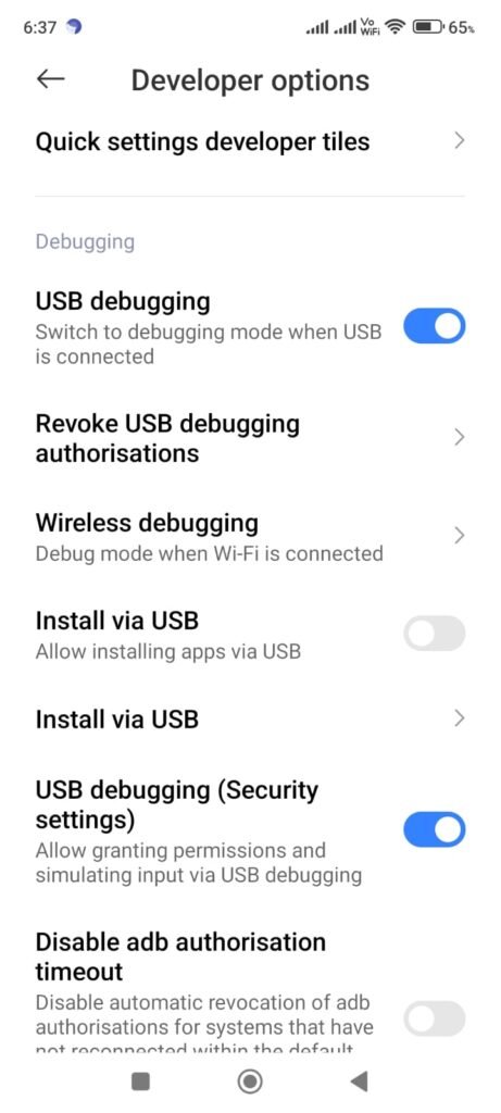 usb debugging hyper os xiaomi