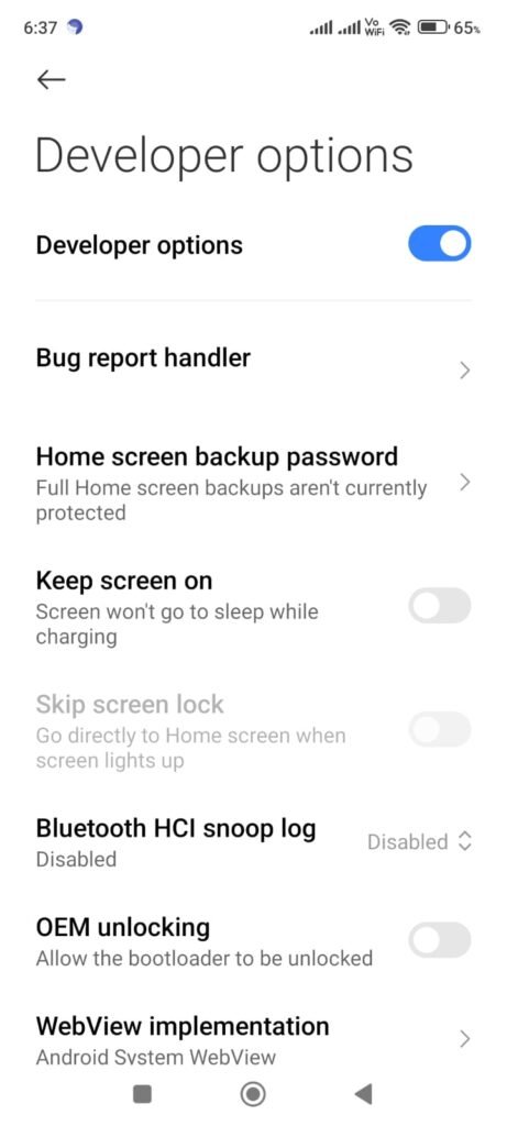 xiaomi hyper os developer options