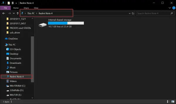 The Definitive Guide to Xiaomi File Transfer to PC (HyperOS & MIUI) 1 redmi note 4 internal storage windows 10 600x354 1